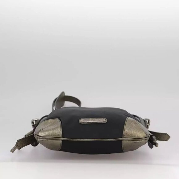 BURBERRY Shoulder Bag Nylon Leather Black Auth - Picture 9 of 16